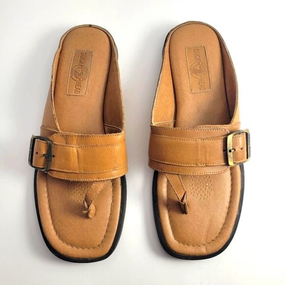 Duck Head tan leather slip on sandals - Picture 1 of 7